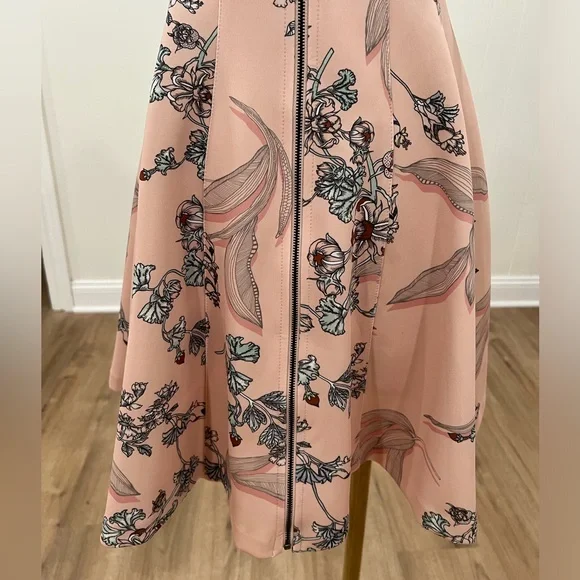 BAR III Bar III Zip-Front Fit Flare Scuba Dress, Chutney Combo - Picture 14 of 16